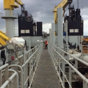 Videoproduktion auf dem Baggerschiff im Hamburger Hafen